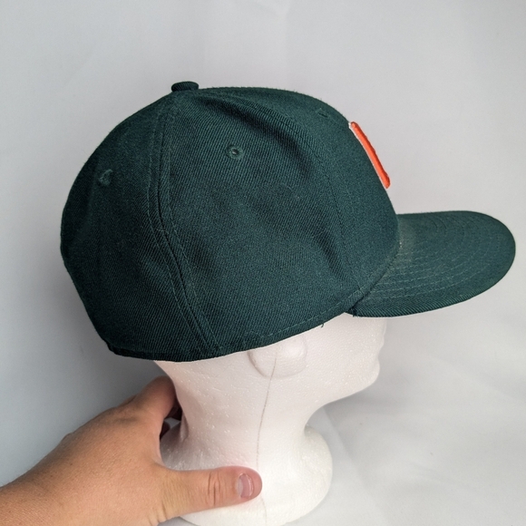 NEW ERA MIAMI HURRICANES Baseball Hat Size 7 In GREAT Used Condition - Picture 3 of 8